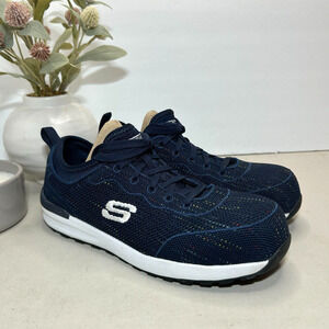 Skechers Bulklin Balran Safety Toe Work Sneakers Navy/White 108033 Women's 7.5/8